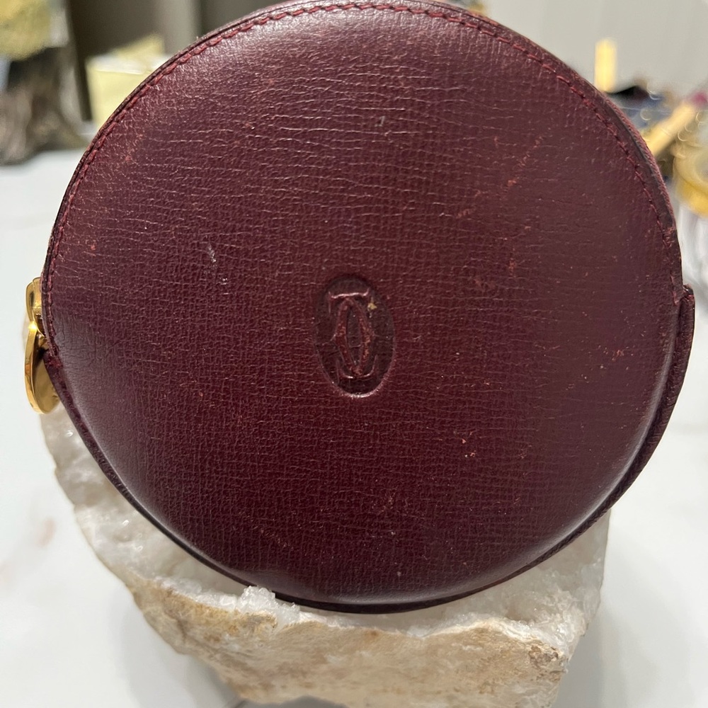 Vintage Cartier Men’s round leather coin case